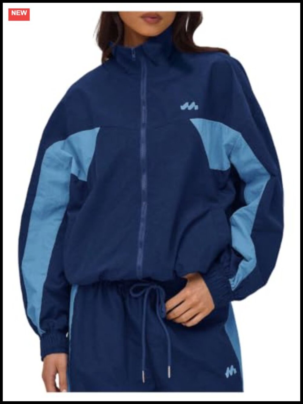 Oversized Y2k Track Jacket Zip Up Lightweight Women Sports Windbreaker Polyamide